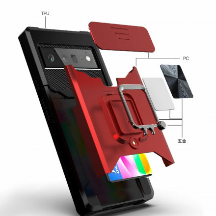 Funda para Google Pixel 6 Pro Soporte para lentes y soporte para tarjetas