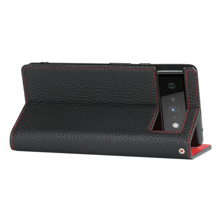 Funda Flip Cover Google Pixel 6 Cuero genuino Lichi Colgante