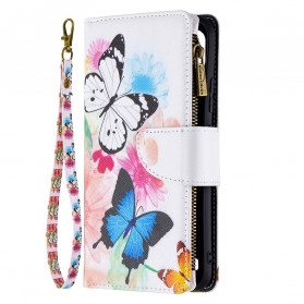 Funda Realme C21 Zipped Pocket Butterflies