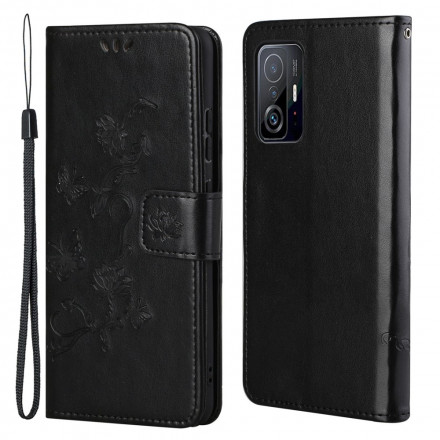 Xiaomi 11T / 11T Pro Funda con colgante de mariposas y flores