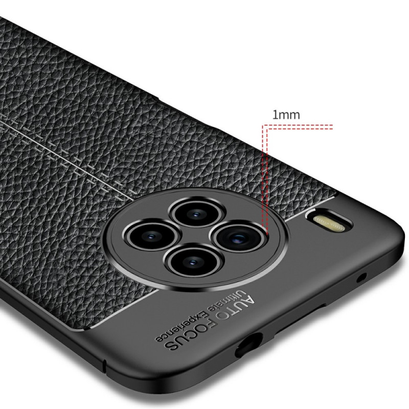 Funda de piel para el Honor 70 efecto lichi de doble línea - Dealy