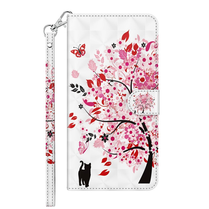 Funda Google Pixel 6 Pro Árbol rosa y gato negro