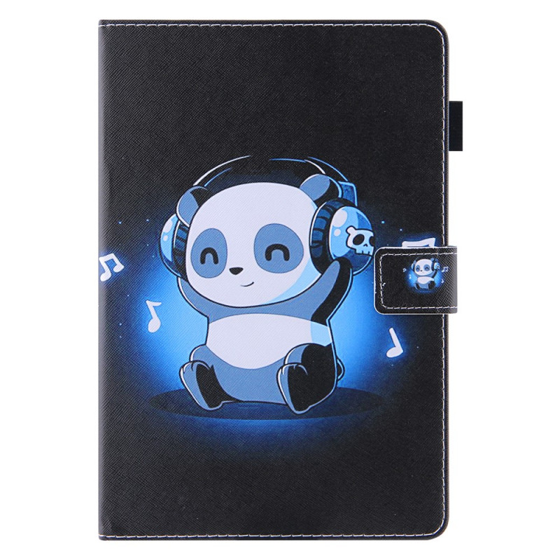 Funda iPad Mini 6 (2021) Panda con auriculares