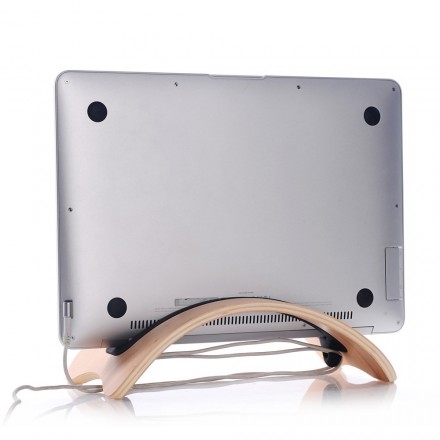 Soporte BookArc de madera natural para MacBook