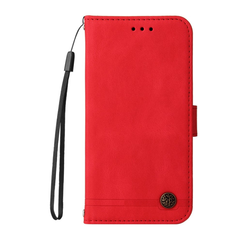 Funda de cuero artificial para el Realme 8i con remaches y colgante
