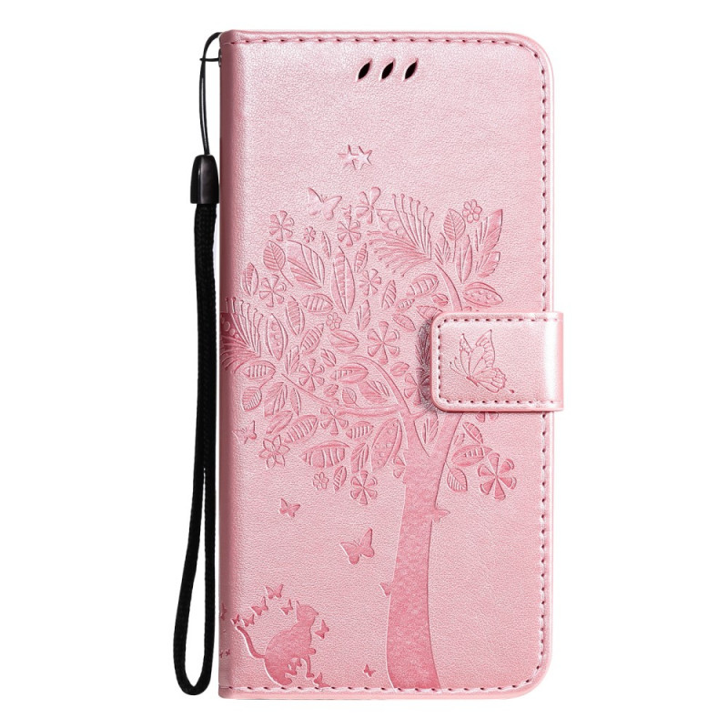 Funda con colgante de árbol y gato para Samsung Galaxy A12 / M12