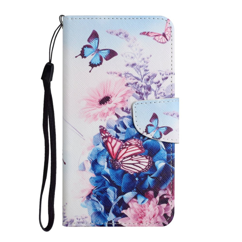 Funda de flor y mariposa para el Xiaomi Redmi 10
