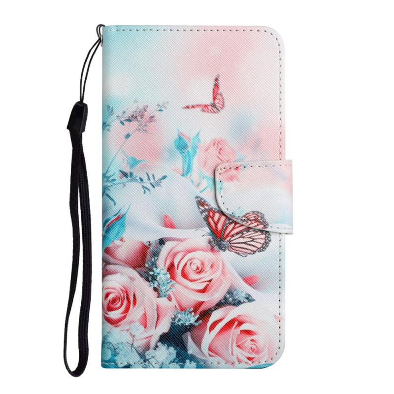 Funda de flor y mariposa para el Xiaomi Redmi 10