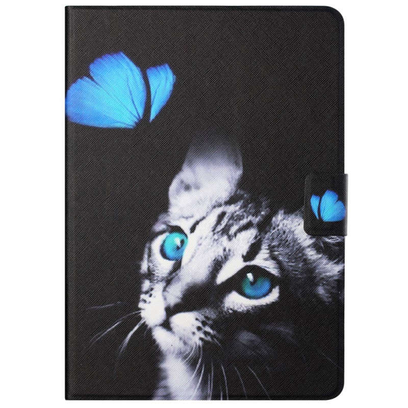 Funda Samsung Galaxy Tab A8 (2021) Gato y Mariposa Azul