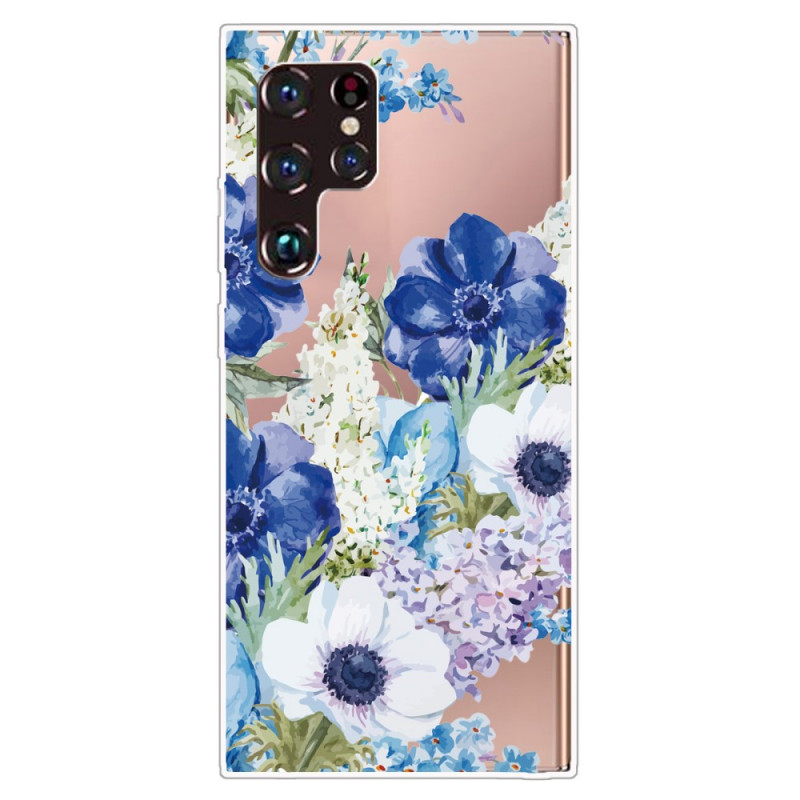 Funda de flor de acuarela para Samsung Galaxy S22 Ultra 5G