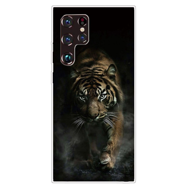 Funda flexible de tigre para Samsung Galaxy S22 Ultra 5G