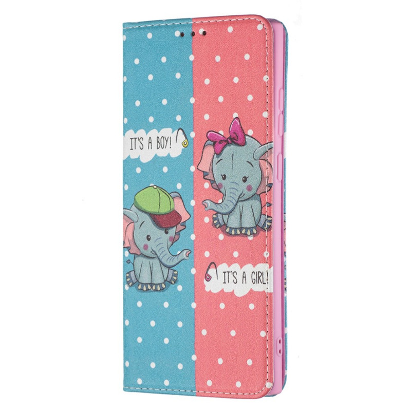 Flip Cover Samsung Galaxy S22 Ultra 5G Baby Elephants