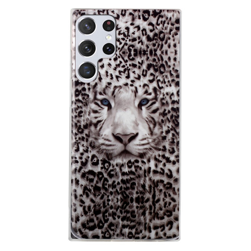 Funda de leopardo fluorescente para Samsung Galaxy S22 Ultra 5G