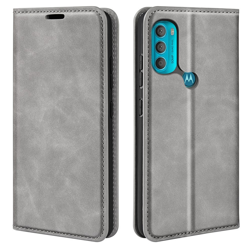 Funda Flip Cover Moto G71 5G Efecto Cuero Suave Seda