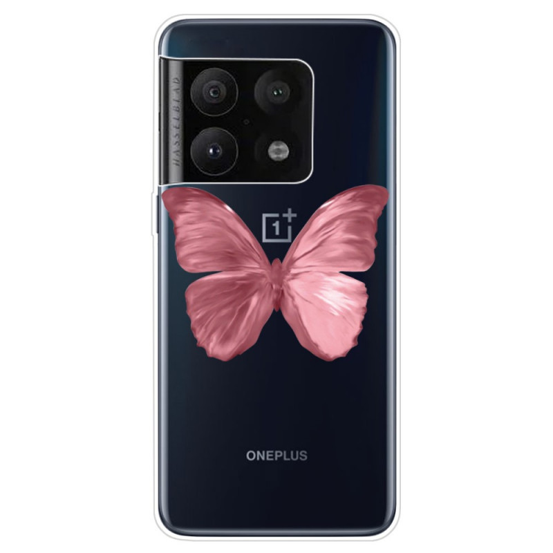 Funda OnePlus 10 Pro 5G Flexible Butterfly Rosa