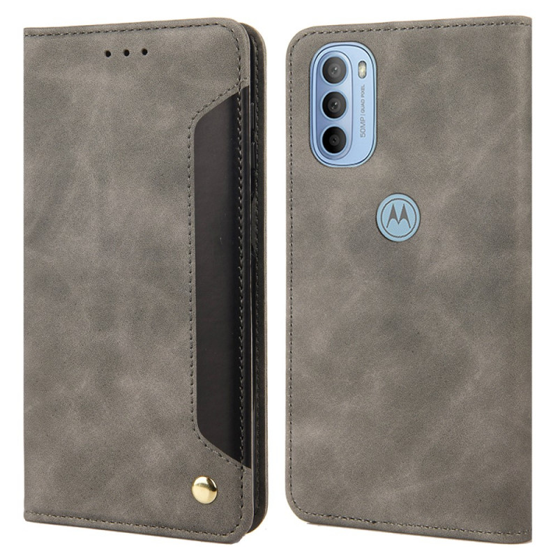 Funda abatible Moto G51 5G Efecto Cuero Business Dos Tonos