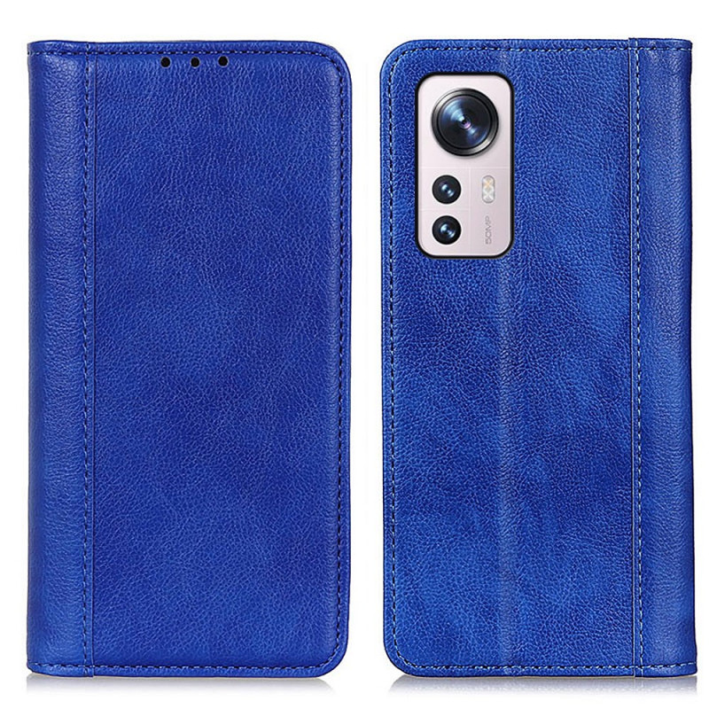 Funda Flip Cover Xiaomi 12 Pro Versión de color Cuero dividido