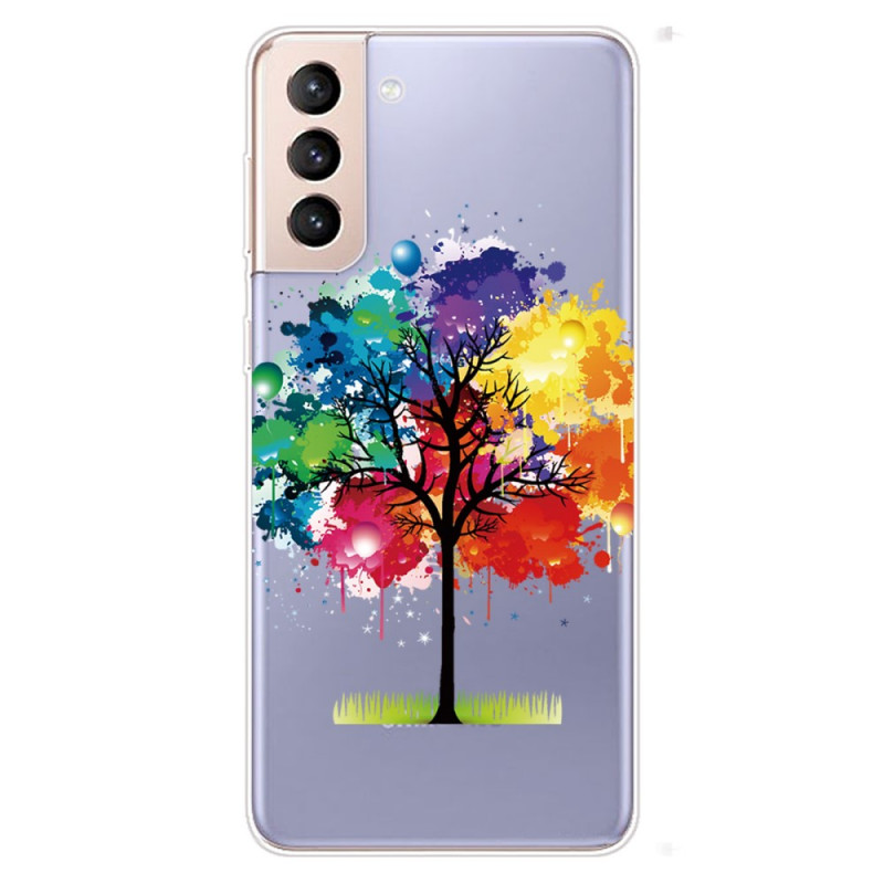 Funda Samsung Galaxy S22 5G de árbol de acuarela transparente