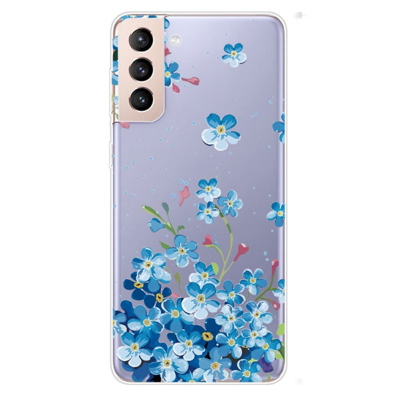 Funda de flores azules para Samsung Galaxy S22 5G