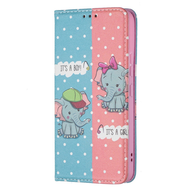 Flip Cover Samsung Galaxy S22 5G Baby Elephants