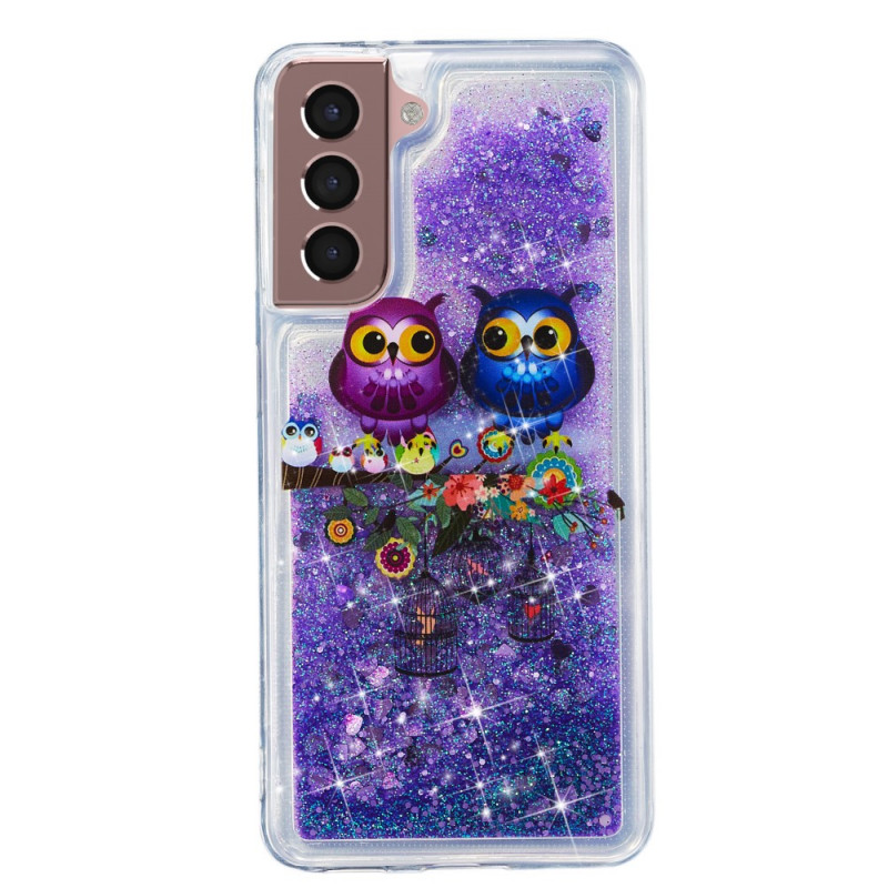 Funda de búho con purpurina para Samsung Galaxy S22 5G
