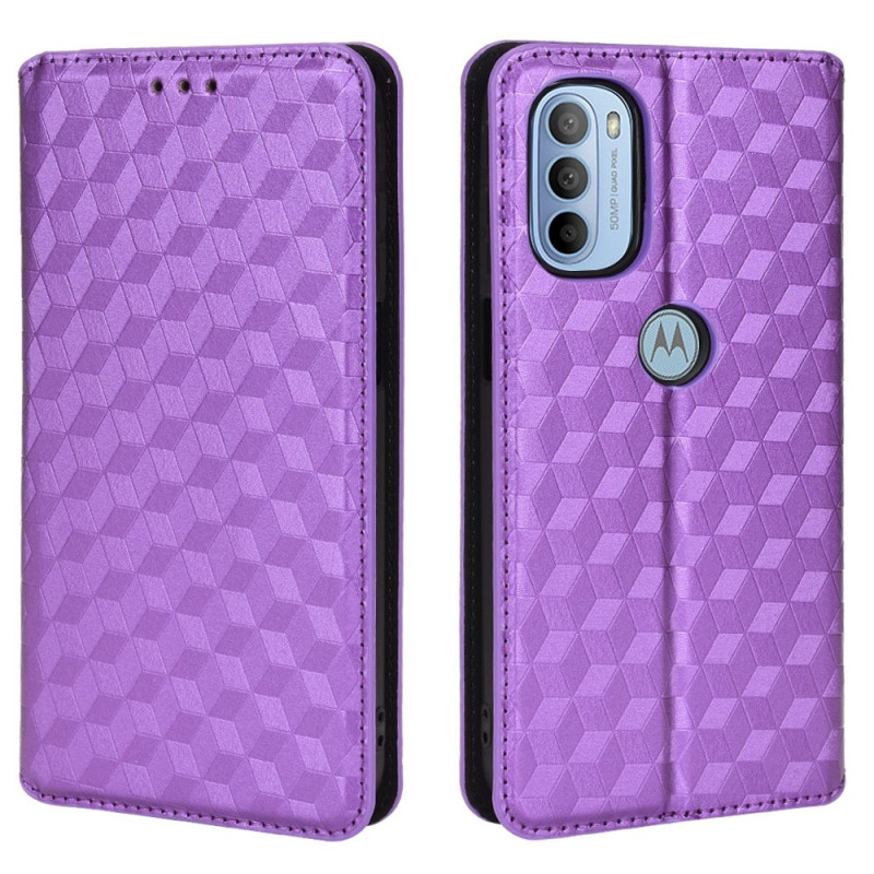 Flip Cover Moto G41 / G31 Cuero Efecto Diamante