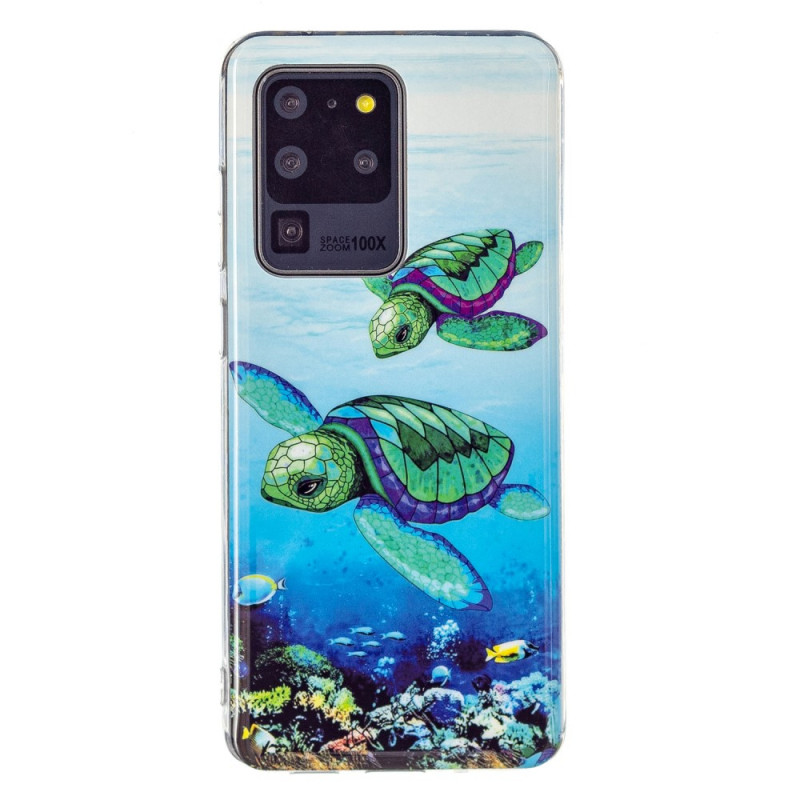 Funda fluorescente para Samsung Galaxy S20 Ultra Turtles