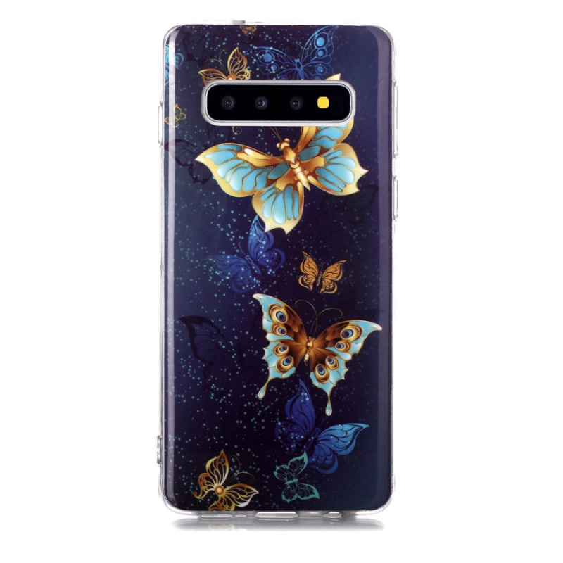 Funda fluorescente de mariposas para Samsung Galaxy S10