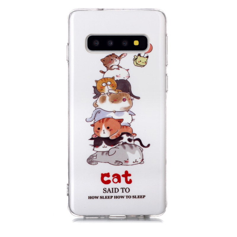 Funda fluorescente para Samsung Galaxy S10 Cats