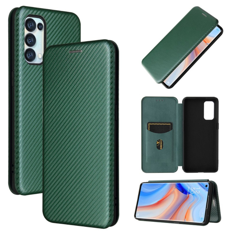 Flip Cover Oppo Find X3 Lite Silicone Carbone Coloré