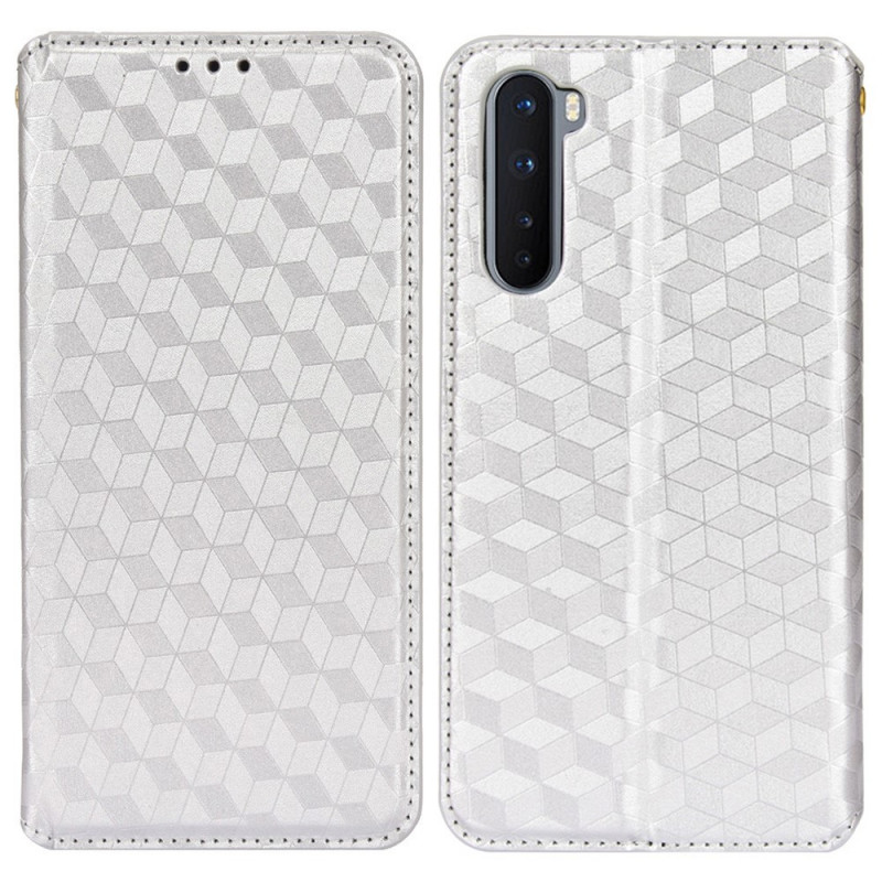 Funda abatible de cuero efecto diamante de OnePlus Nord