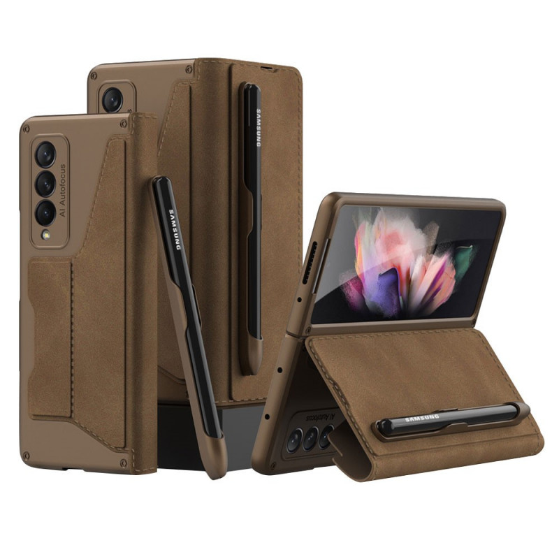 Funda Funda Flip Cover Samsung Galaxy Z Fold 3 5G Leatherette Stylus GKK