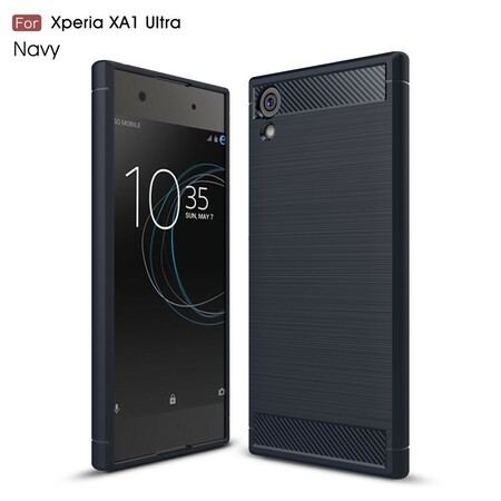 Funda de fibra de carbono cepillada para el Sony Xperia XA1 Ultra
