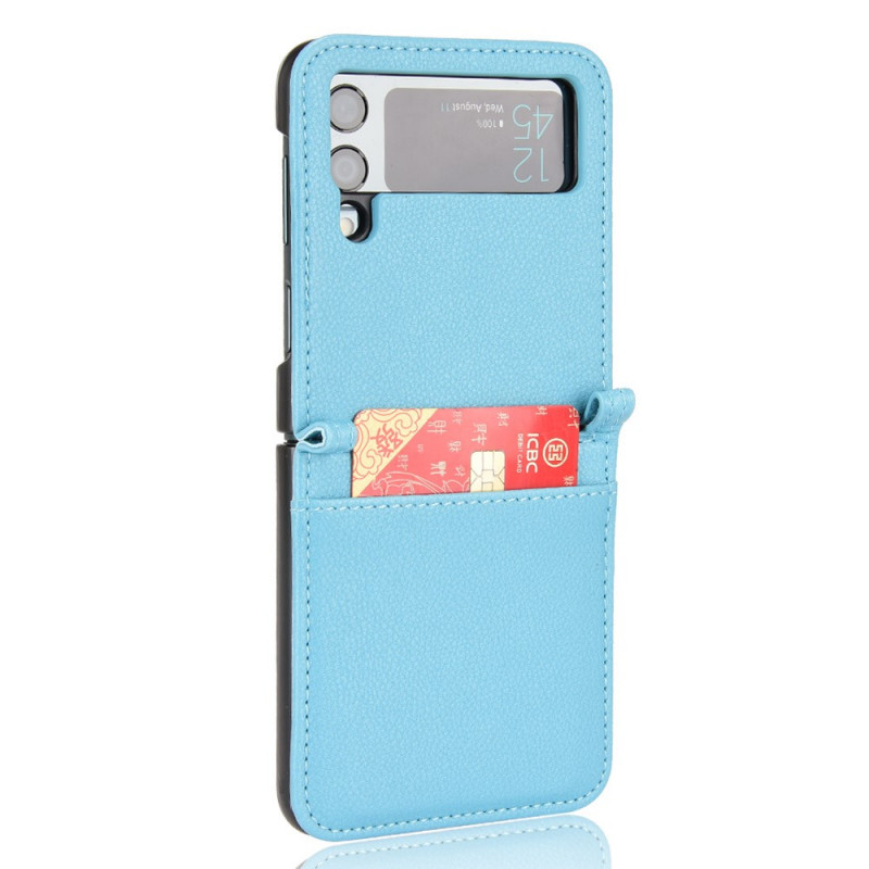 Funda Funda de cuero Samsung Galaxy Z Flip 3 5G de tarjeta Litchi