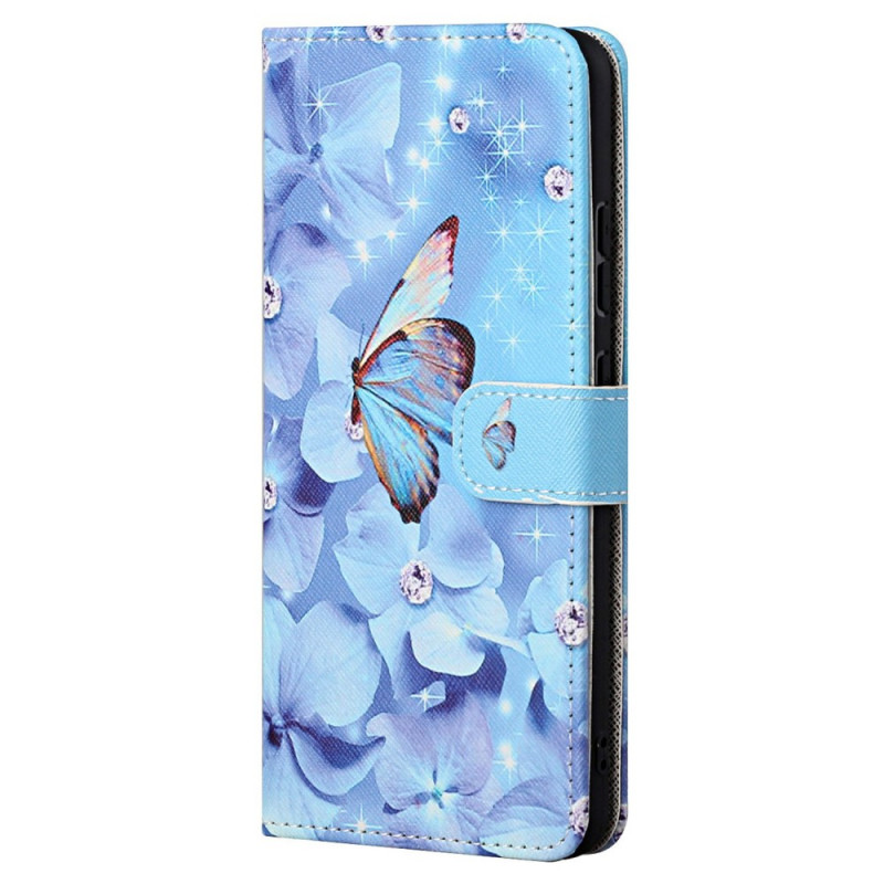 Funda Xiaomi Redmi Note 11 / 11s con colgante de mariposa de diamante
