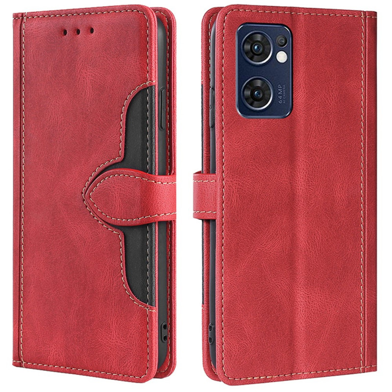 Funda Oppo Find X5 Lite polipiel bicolor con estilo