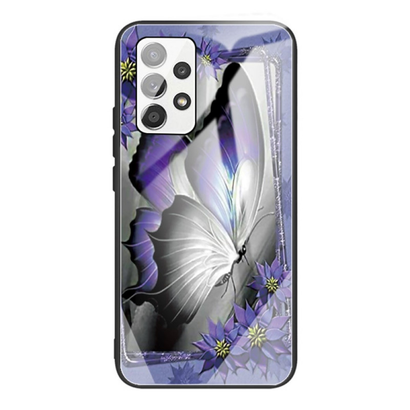 Funda Samsung Galaxy A53 5G de cristal templado Butterfly Purple