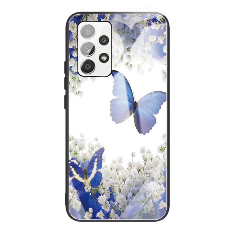 Funda Samsung Galaxy A53 5G de cristal templado con diseño de mariposas