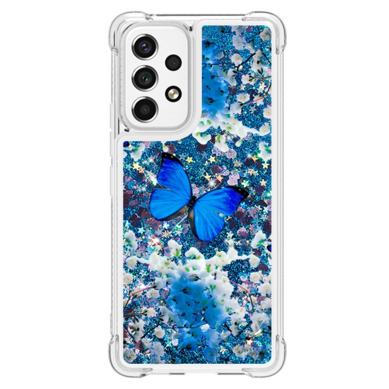 Funda Samsung Galaxy A53 5G Glitter Blue Butterflies