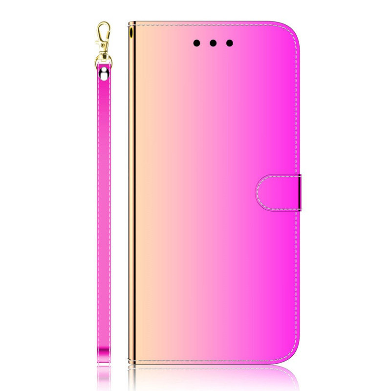 Funda Samsung Galaxy A53 5G de polipiel con tapa de espejo