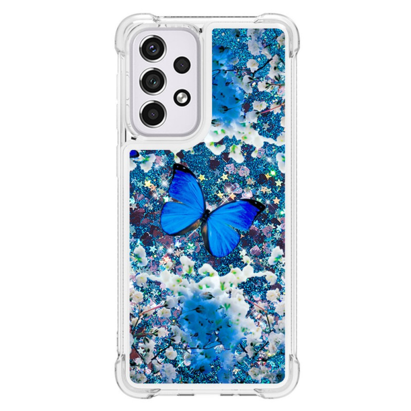 Funda Samsung Galaxy A33 5G Glitter Blue Butterflies