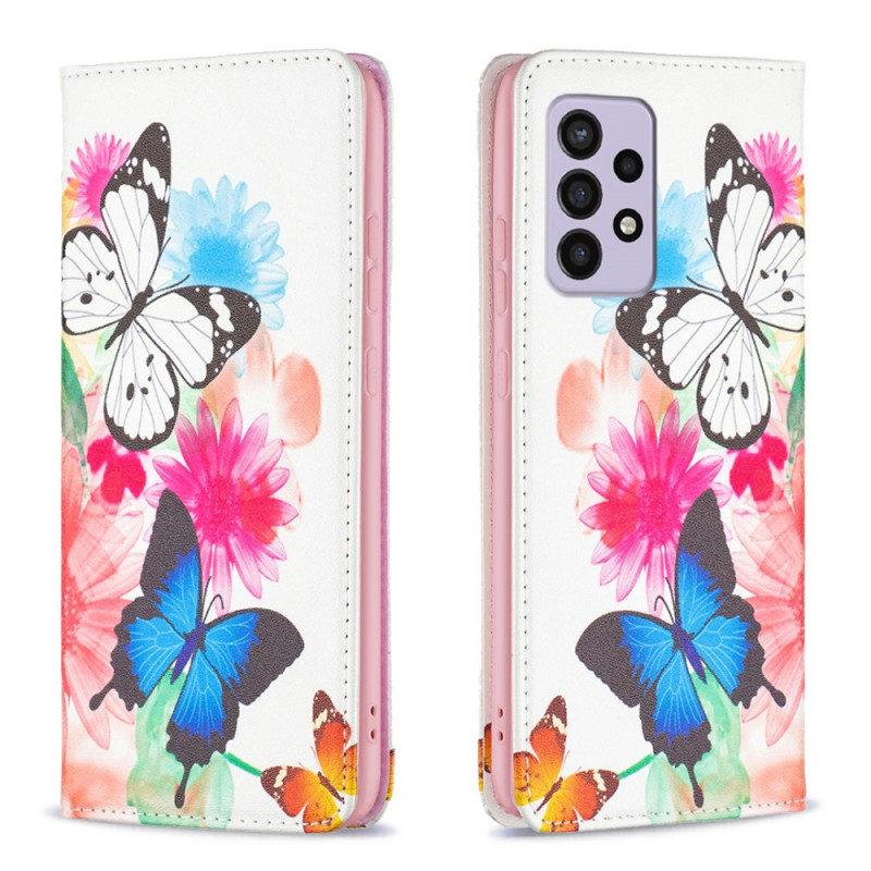 Flip Cover Samsung Galaxy A33 5G Mariposas de colores