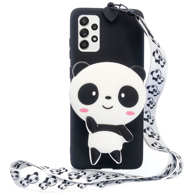 Funda Samsung Galaxy A33 5D Panda 3D con colgante de mosquetón