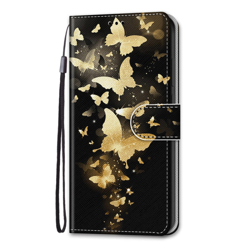 Funda Xiaomi Redmi Note 11 Pro Plus 5G con colgante de mariposa dorada