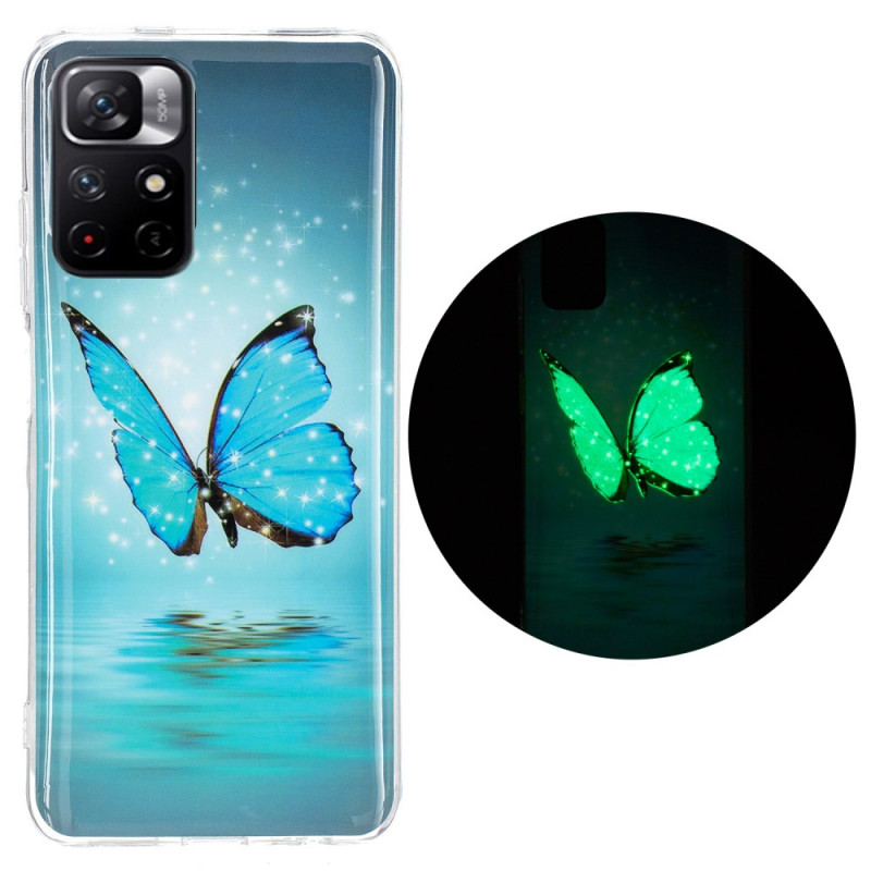 Funda Xiaomi Redmi Note 11 Pro Plus 5G Butterfly Azul Fluorescente