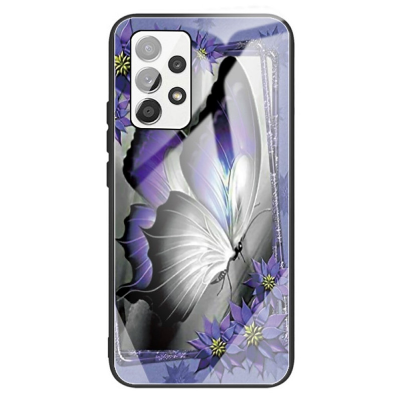 Funda Samsung Galaxy A13 Toughened Glass Butterfly Purple