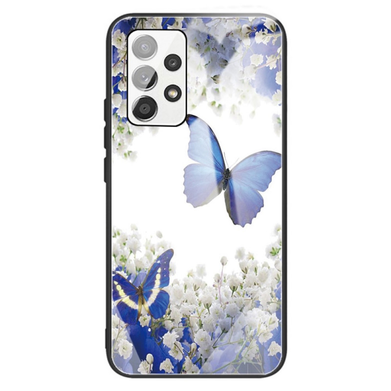 Funda Samsung Galaxy A13 de cristal templado con diseño de mariposa