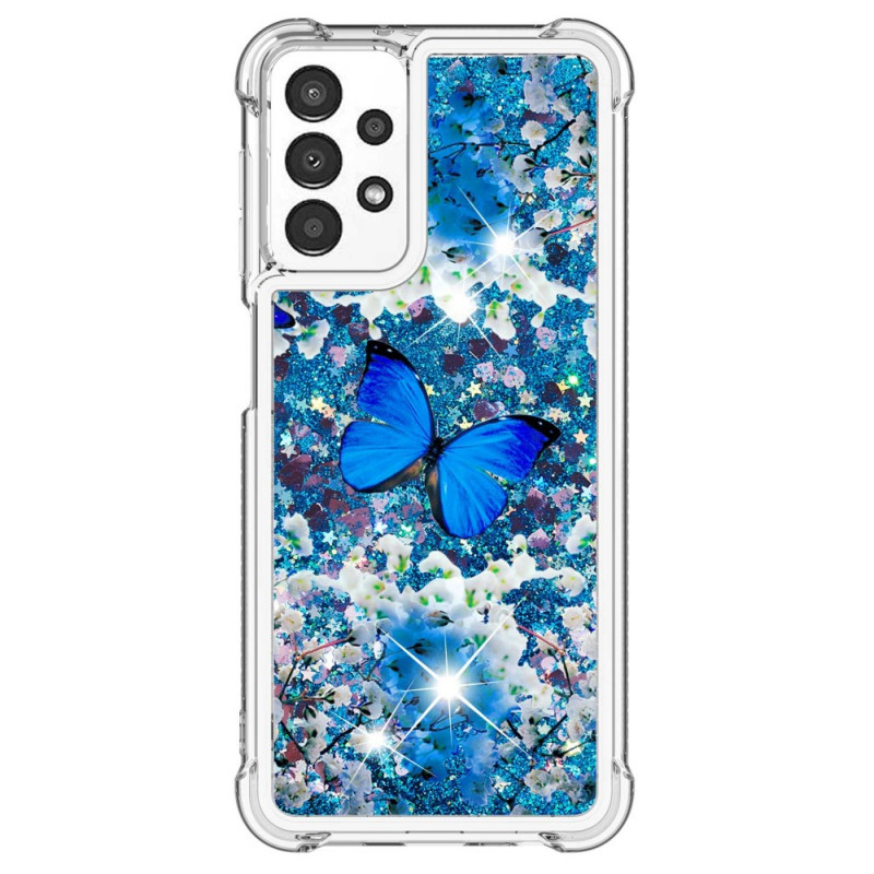 Funda Samsung Galaxy A13 Azul Mariposas Purpurina