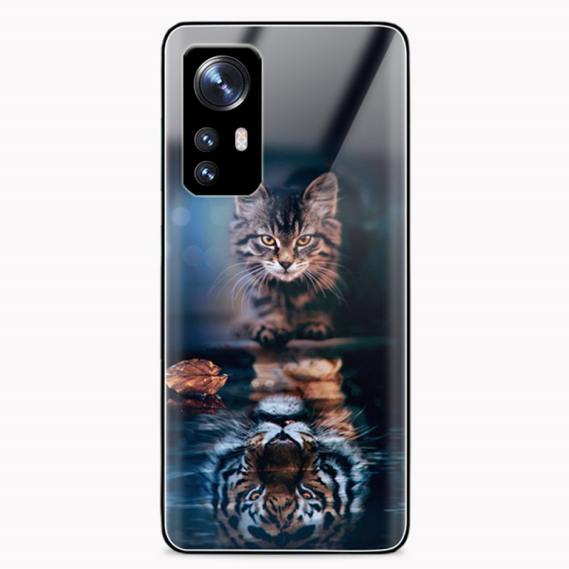 Funda Xiaomi 12 Pro Tempered Glass Cat on the prowl