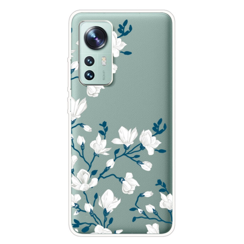Funda Xiaomi 12 Pro de Silicona Flores Blancas